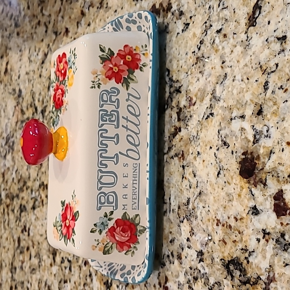 The Pioneer Woman Vintage Floral Butter Dish Stoneware